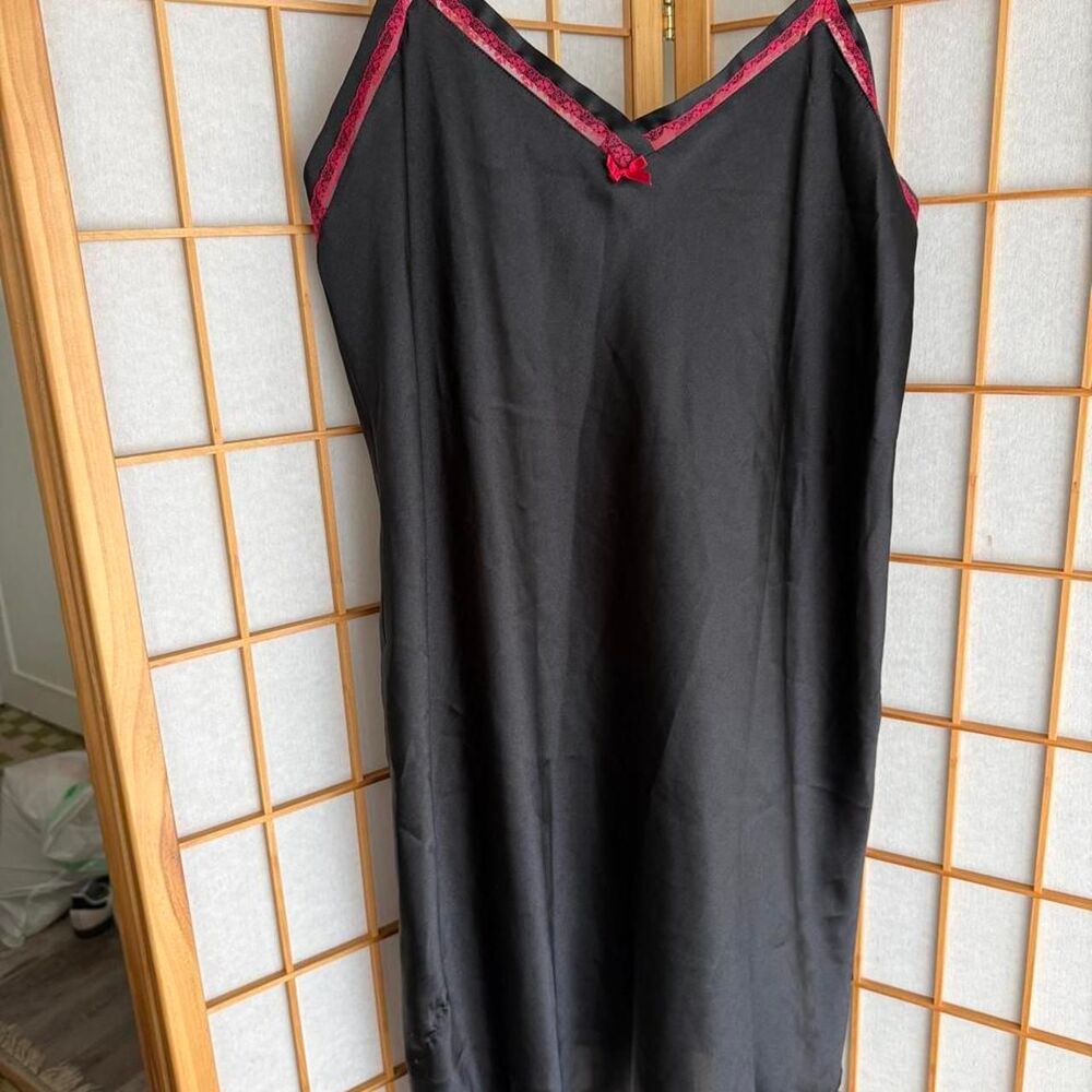Black Silky Slip Dress